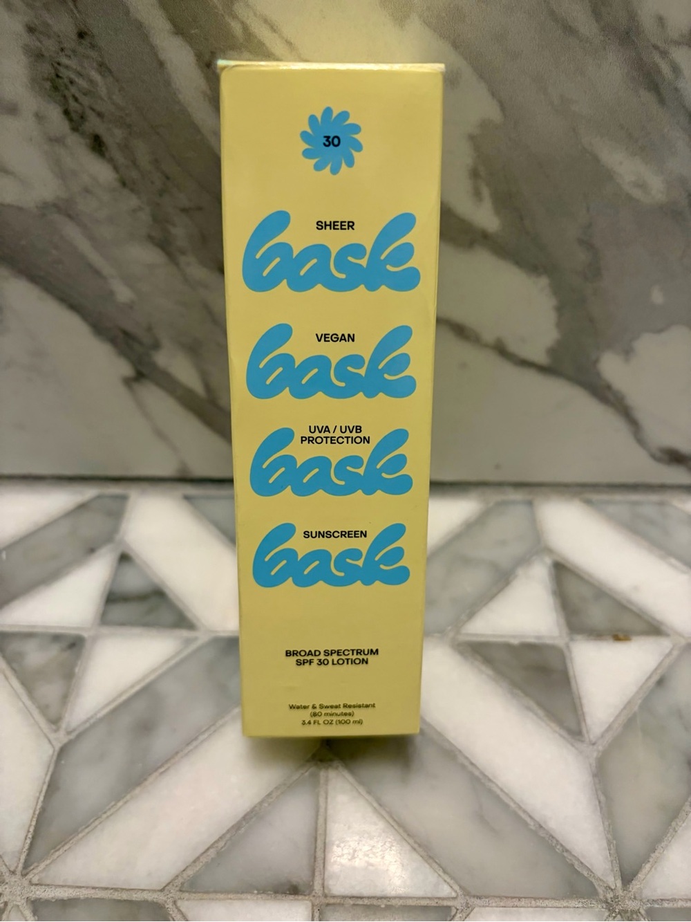 Bask Sheer SPF 30 Sunscreen Lotion 3.4 oz Vegan Water Resistant NEW